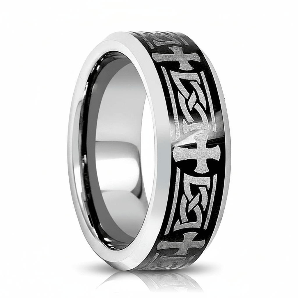 GARROS — hero shot — men's tungsten carbide wedding ring | Aydins Jewelry
