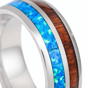 GENIE — Extreme macro detail — men's tungsten wedding ring.