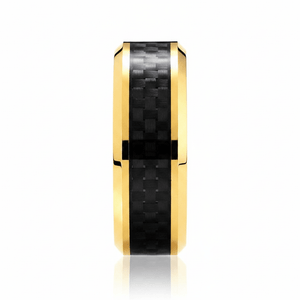 GILDWING — Front-facing straight-on view — men's tungsten wedding ring.