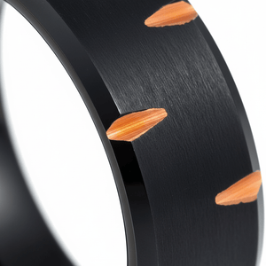 GILTBLADE — Extreme macro detail — men's tungsten wedding ring.