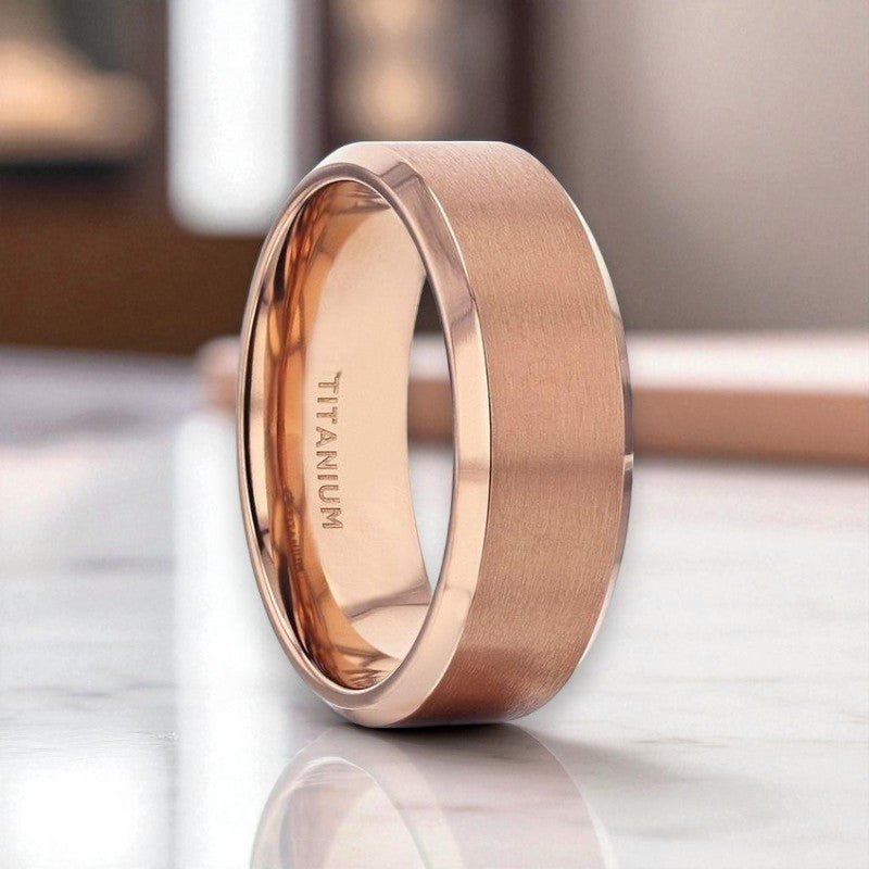 GLORY Rose Gold men's wedding band, image 1
