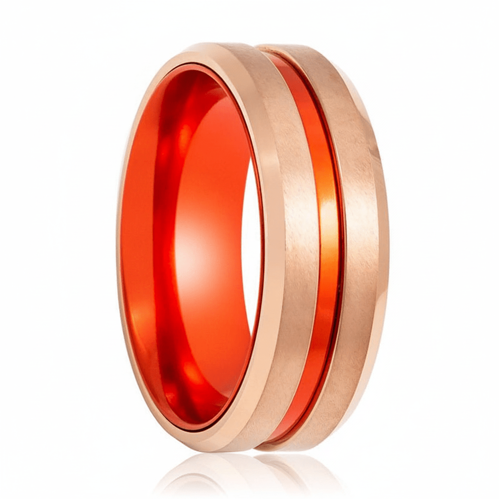 GOSTU — Hero product shot — men's tungsten wedding ring.