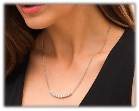 Graduated Diamond Necklace With Chain 925 silver lab grown diamond necklace authentic supplier lifestyle photograph