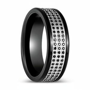 GRAVEL — Hero product shot — men's tungsten wedding ring.