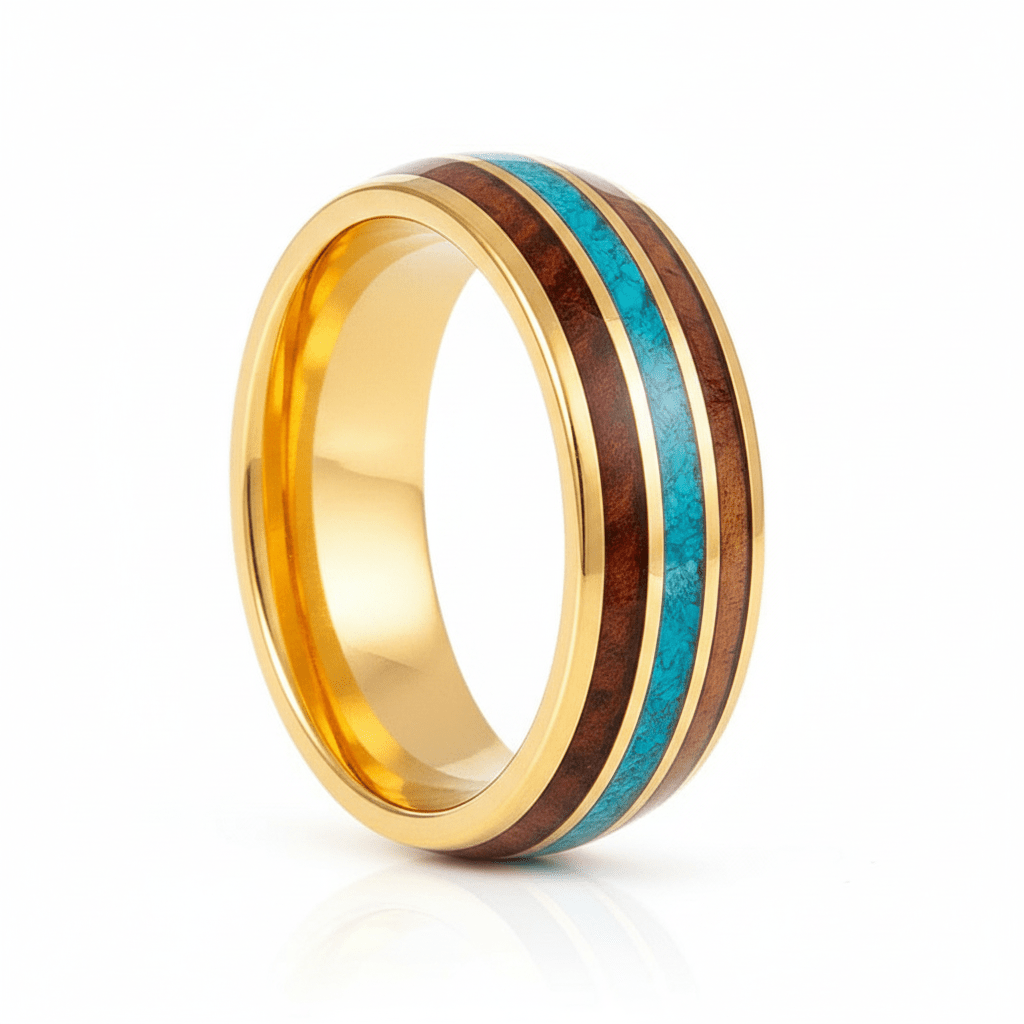 GUNNAR — Hero product shot — men's tungsten wedding ring.