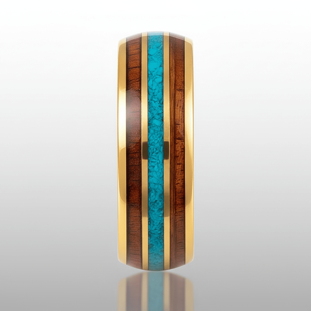 GUNNAR — Center-through axial view — men's tungsten wedding ring.