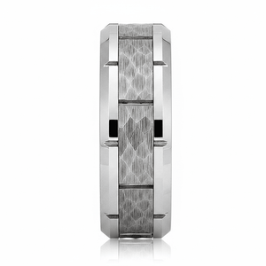 GURNEY — angled view — men's tungsten carbide wedding ring | Aydins Jewelry