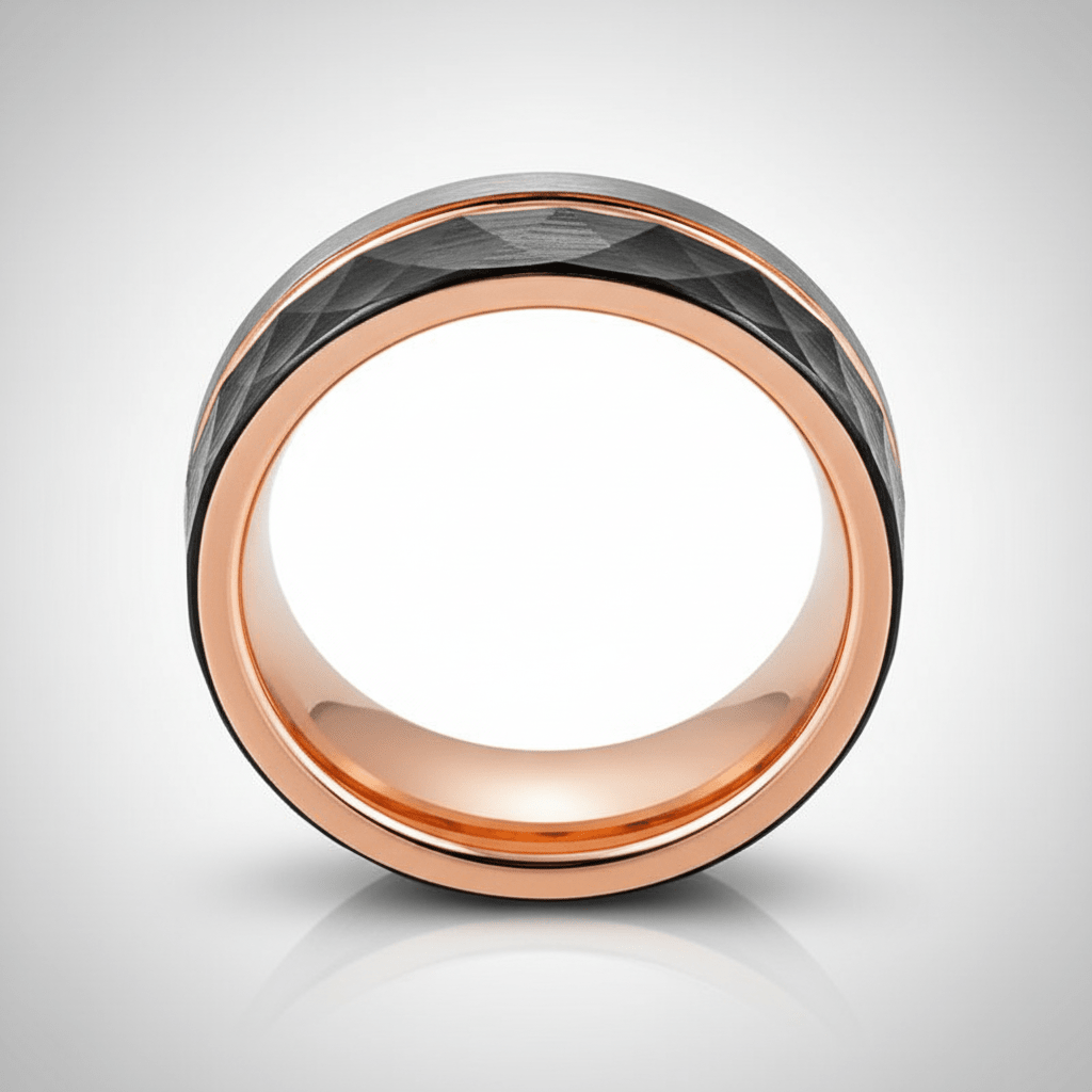 GUSTAVO — Center-through axial view — men's tungsten wedding ring.