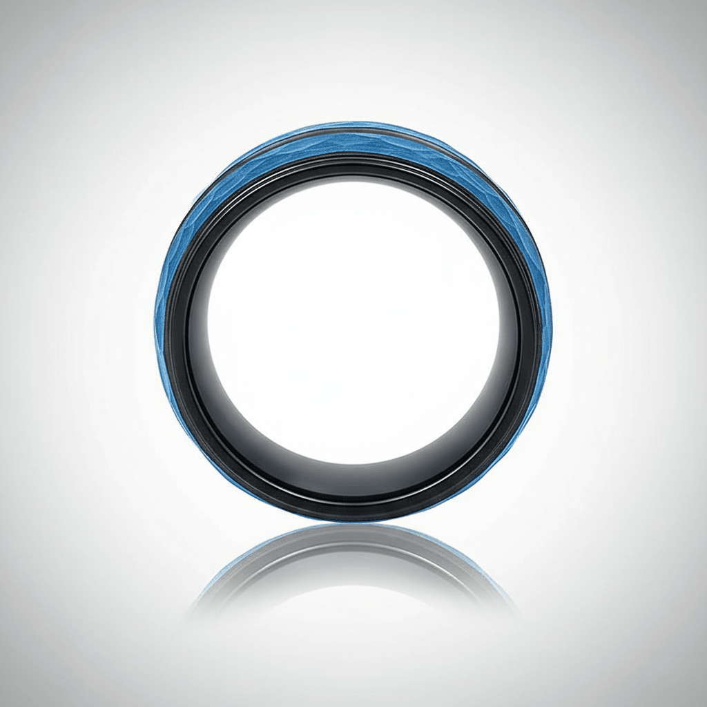 HARLO — close-up detail — men's tungsten carbide wedding ring | Aydins Jewelry