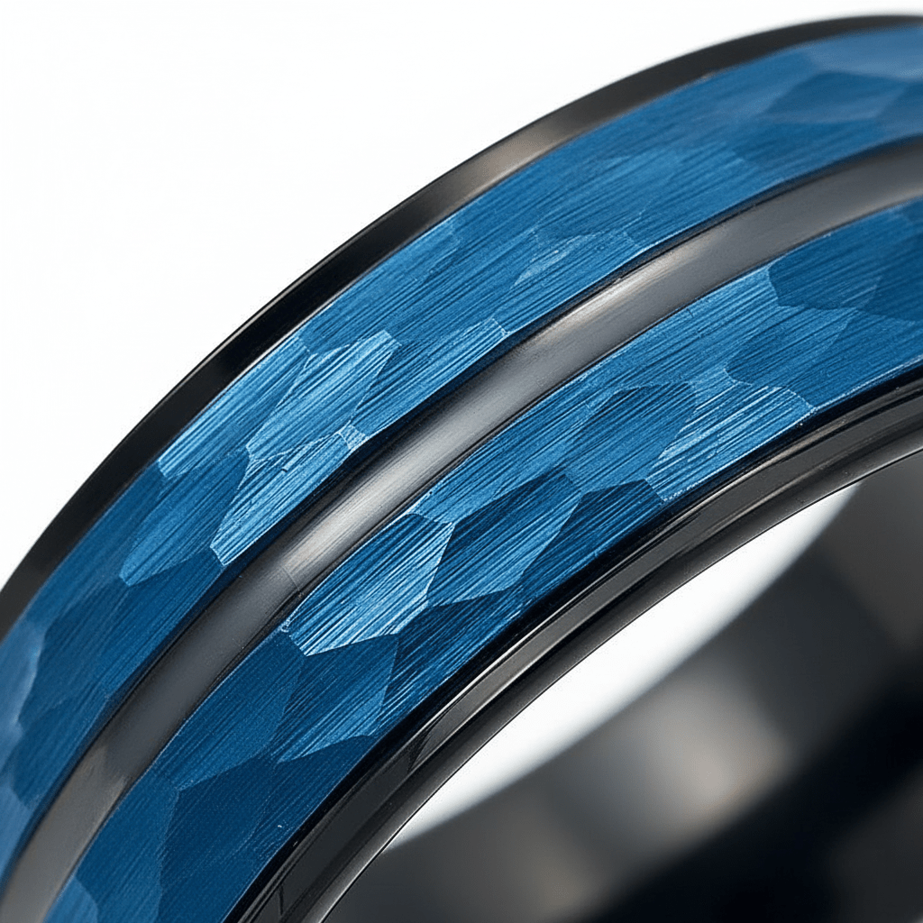 HARLO — close-up detail — men's tungsten carbide wedding ring | Aydins Jewelry