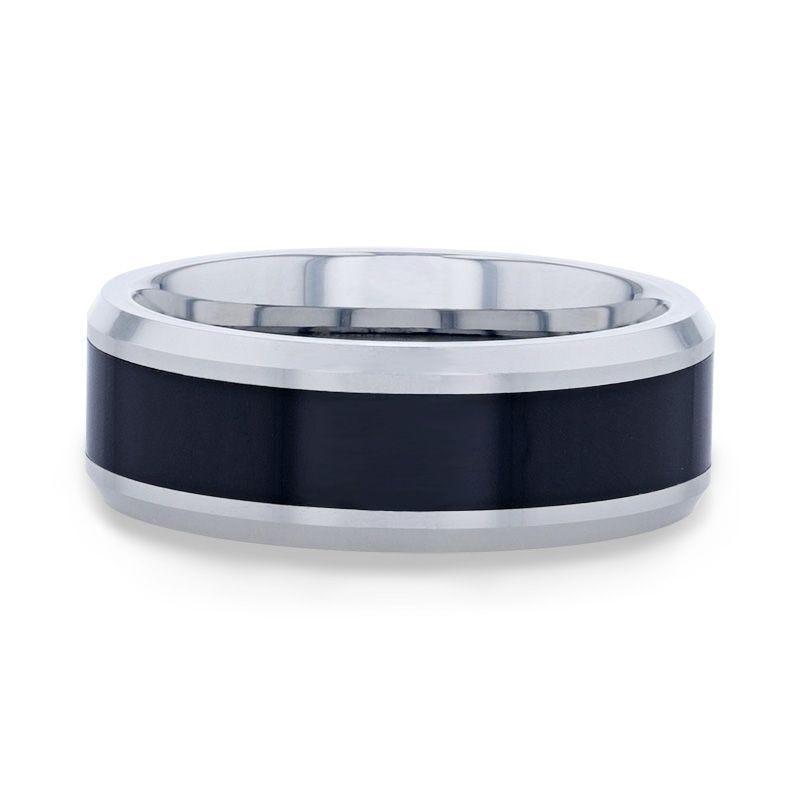HAWK Black Ceramic men's wedding band, image 4