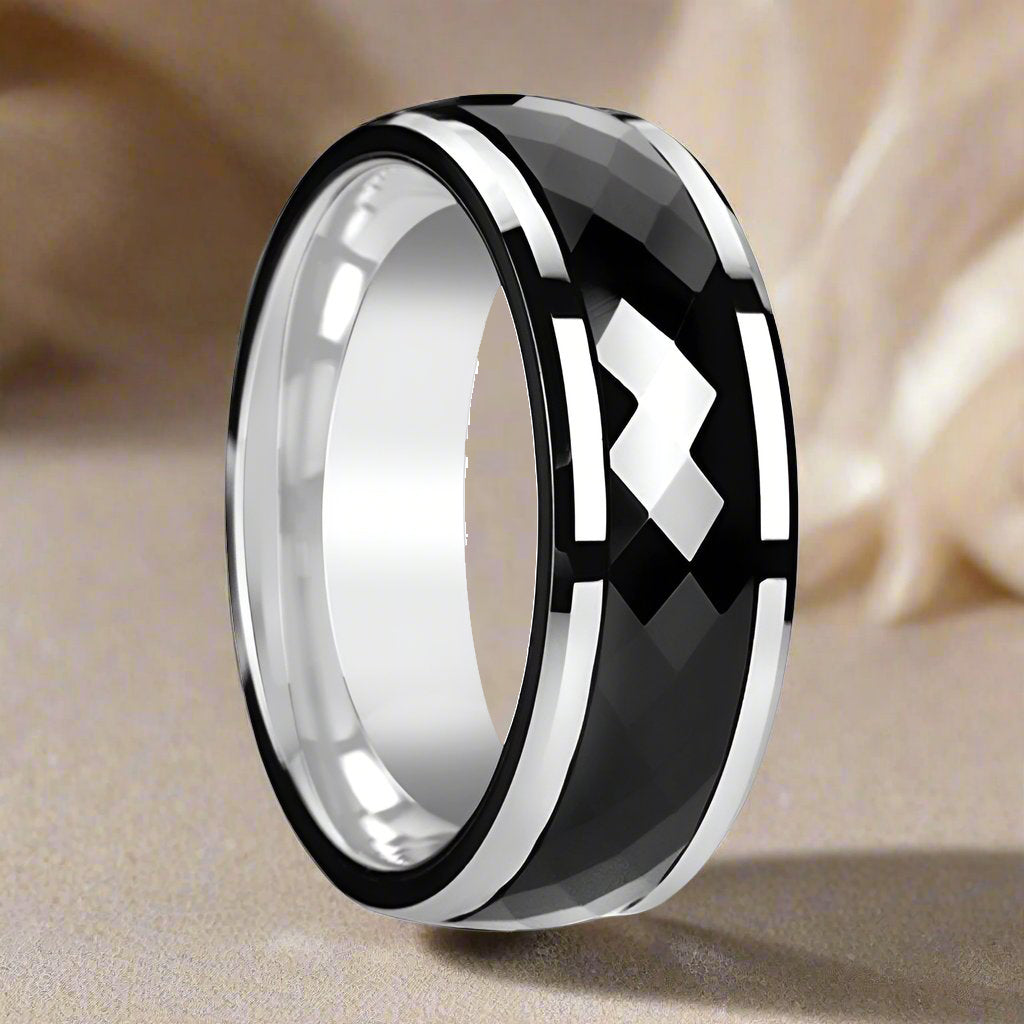 HICKOK Black Ceramic men's wedding band, image 1