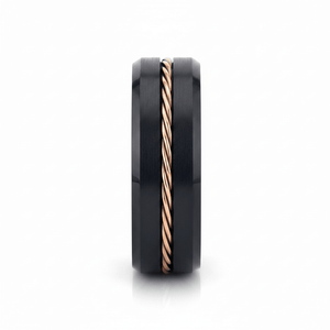 HORATIO — close-up detail — men's tungsten carbide wedding ring | Aydins Jewelry