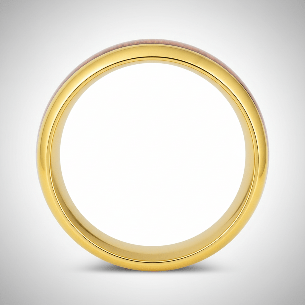 HUBERT — Center-through axial view — men's tungsten wedding ring.