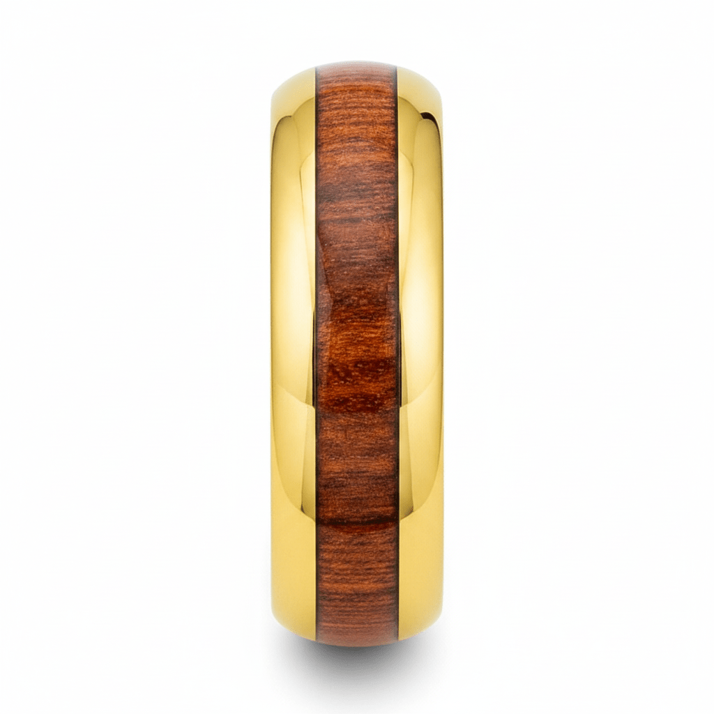 HUBERT — Front-facing straight-on view — men's tungsten wedding ring.