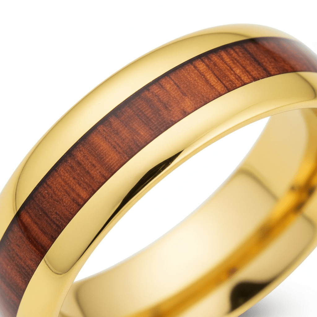 HUBERT — Extreme macro detail — men's tungsten wedding ring.