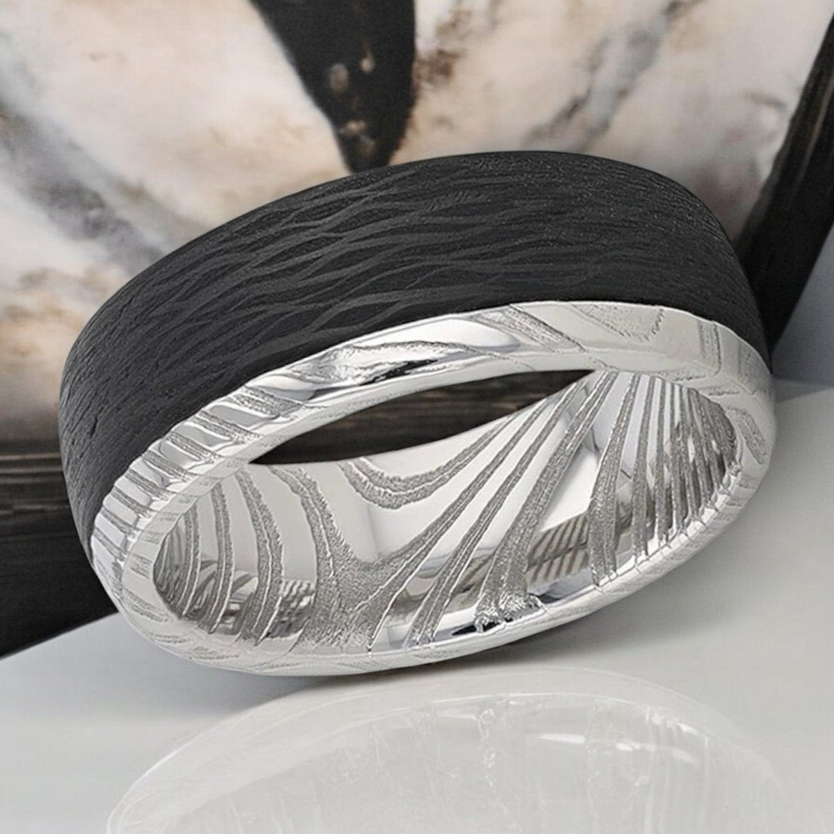 HUDSON Sterling Silver men's wedding band, image 3