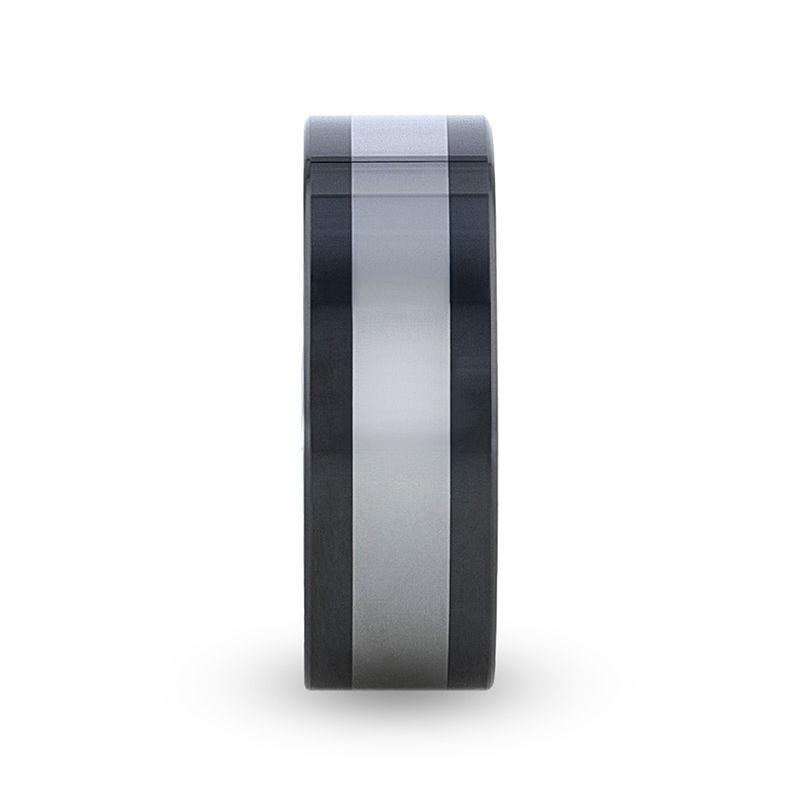 HUSKEY Black Ceramic men's wedding band, image 3
