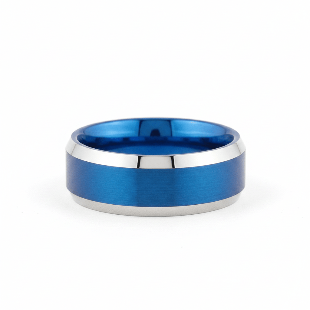 HYDRO — angled view — men's tungsten carbide wedding ring | Aydins Jewelry