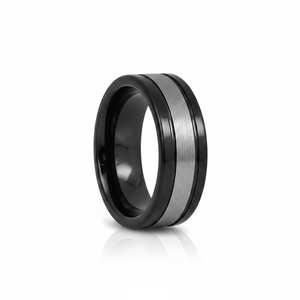 HYMEN — hero shot — men's tungsten carbide wedding ring | Aydins Jewelry