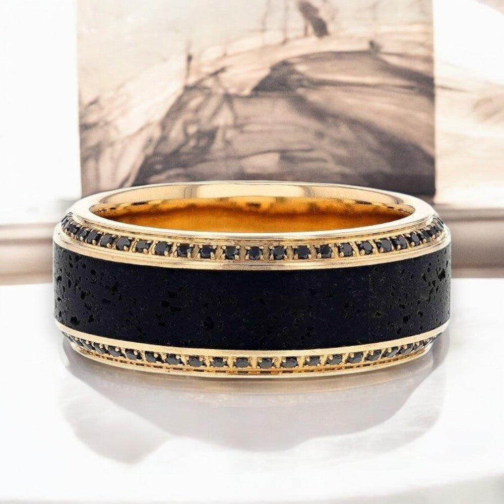 HYPERION Yellow Gold men's wedding band, image 4
