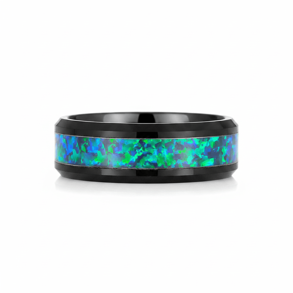 ICICLE — Front-facing straight-on view — men's tungsten wedding ring.
