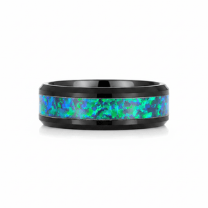 ICICLE — Front-facing straight-on view — men's tungsten wedding ring.