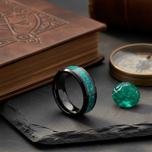 ICICLE — Editorial masculine still life — men's tungsten wedding ring.