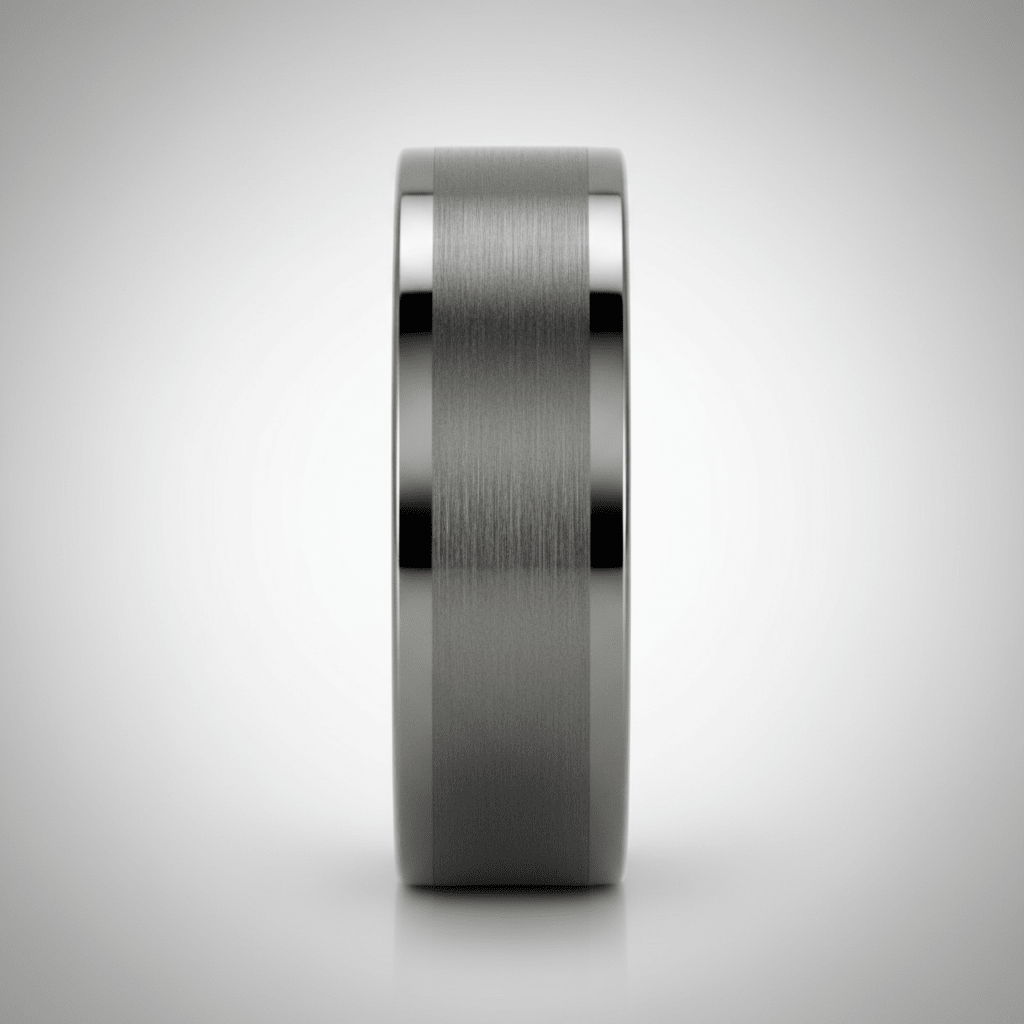 IGNITION — Center-through axial view — men's tungsten wedding ring.