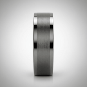 IGNITION — Center-through axial view — men's tungsten wedding ring.