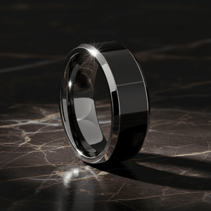INFERNO — detail view — men's tungsten carbide wedding ring | Aydins Jewelry