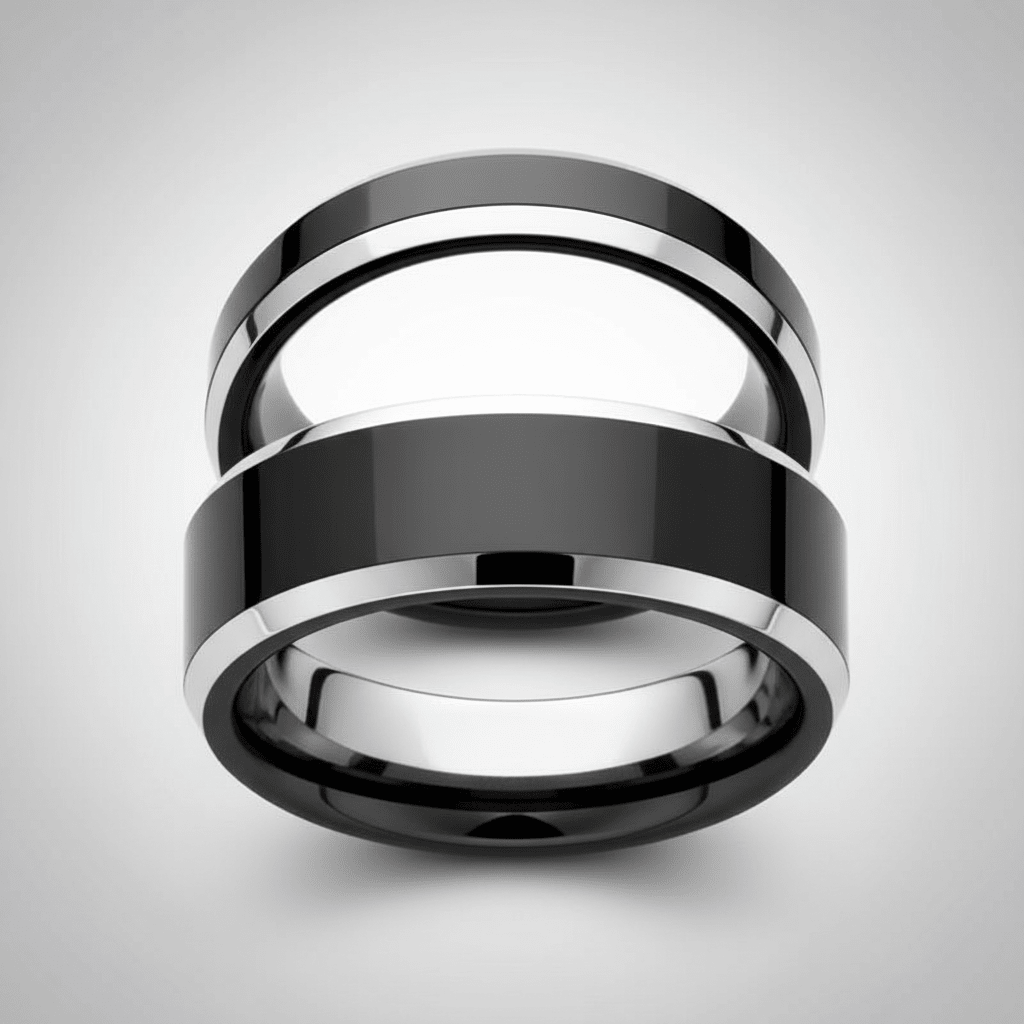 INFERNO — alternate angle — men's tungsten carbide wedding ring | Aydins Jewelry