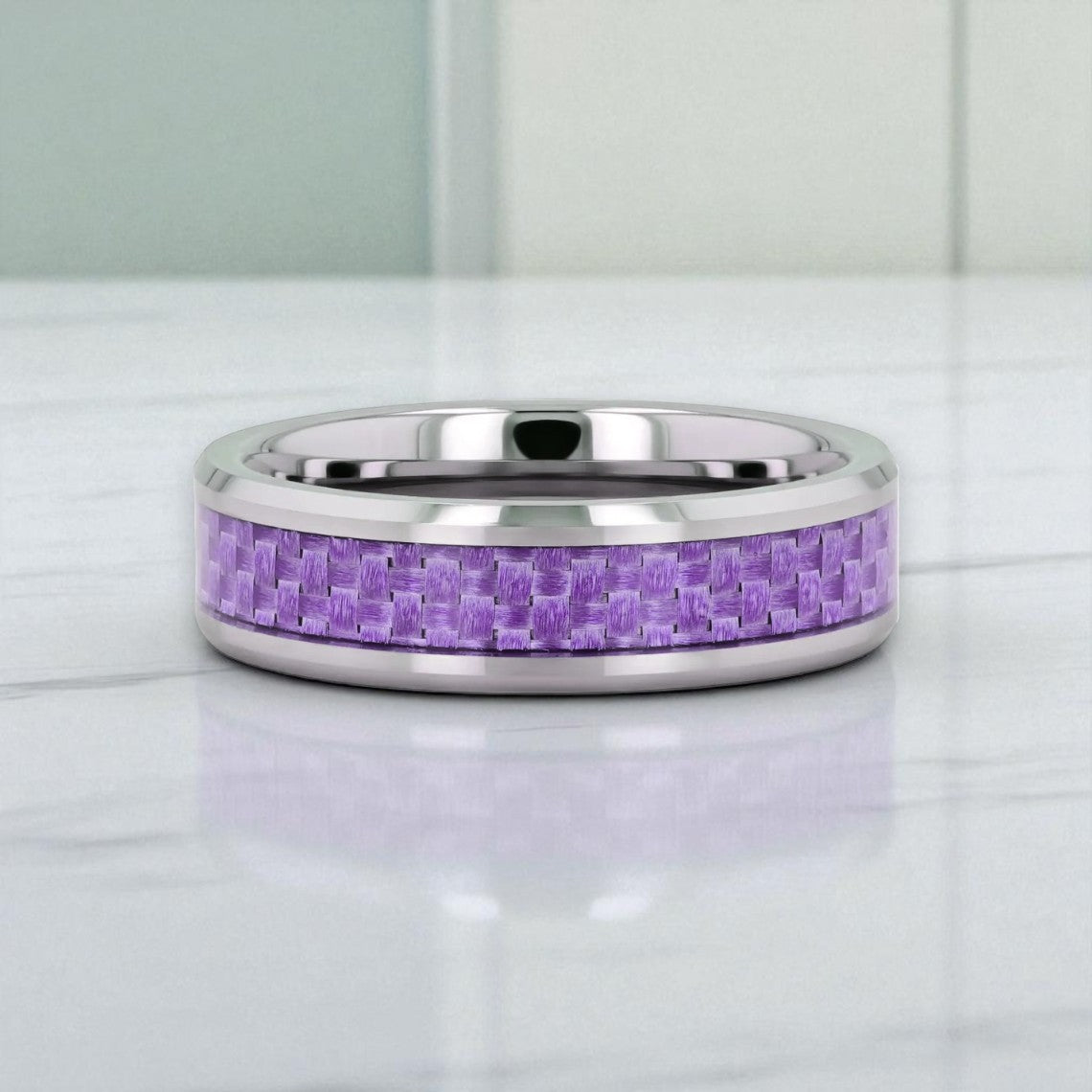 IRIS Tungsten Carbide men's wedding band, image 5