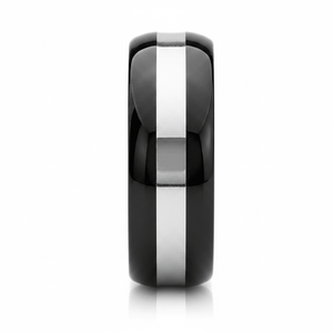 IRONCLAD — angled view — men's tungsten carbide wedding ring | Aydins Jewelry