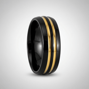 JAUCA — Center-through axial view — men's tungsten wedding ring.