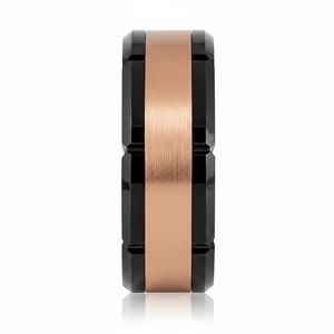JOLT — Front-facing straight-on view — men's tungsten wedding ring.
