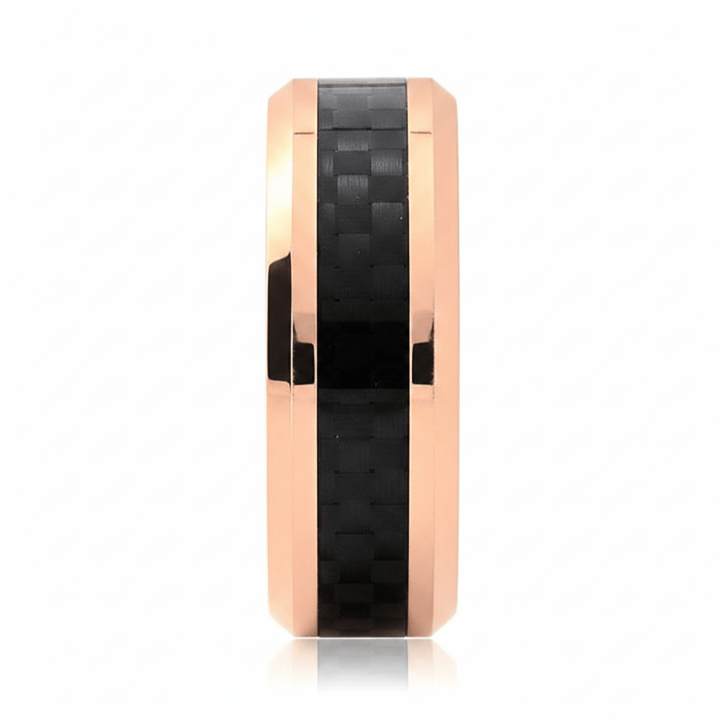 KAHLO — angled view — men's tungsten carbide wedding ring | Aydins Jewelry