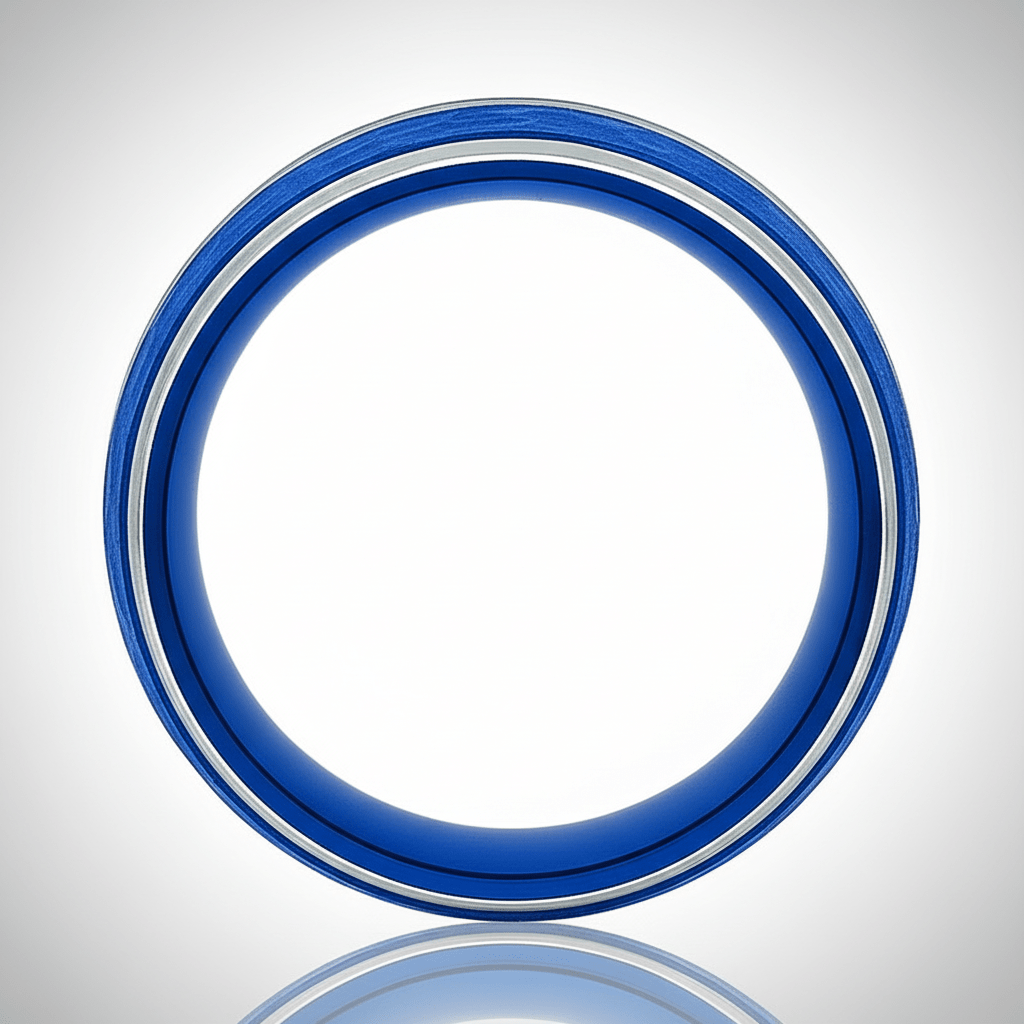 KAMIKAZE — angled view — men's tungsten carbide wedding ring | Aydins Jewelry
