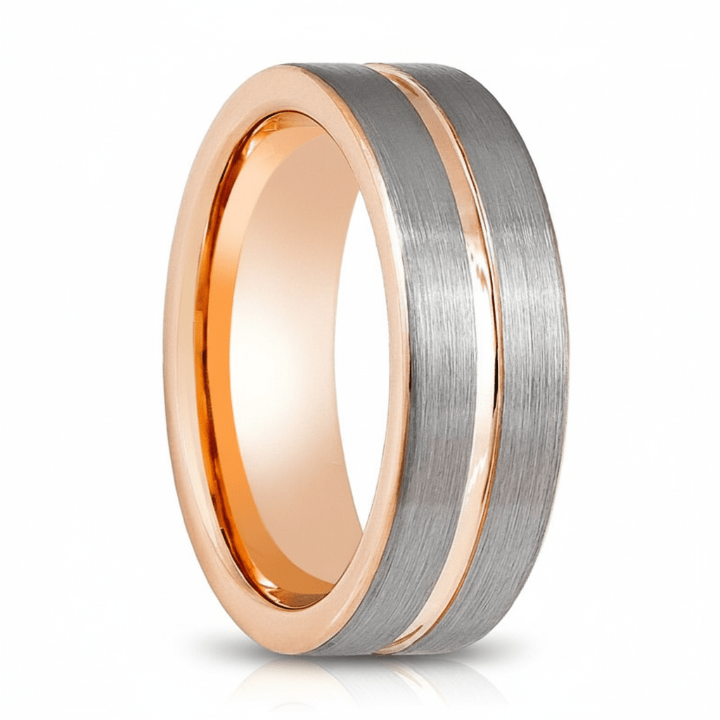 KASE — Hero product shot — men's tungsten wedding ring.