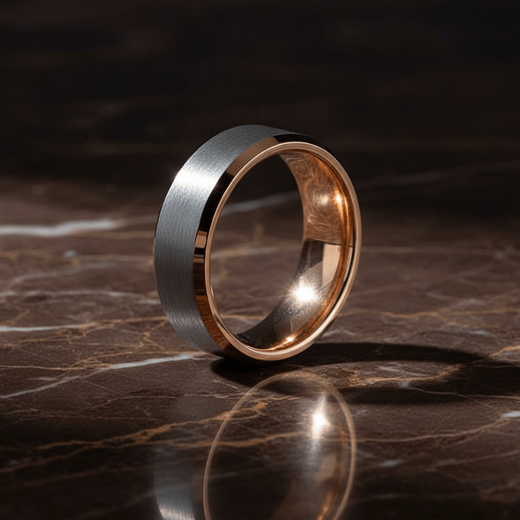 KINGRAY — alternate angle — men's tungsten carbide wedding ring | Aydins Jewelry