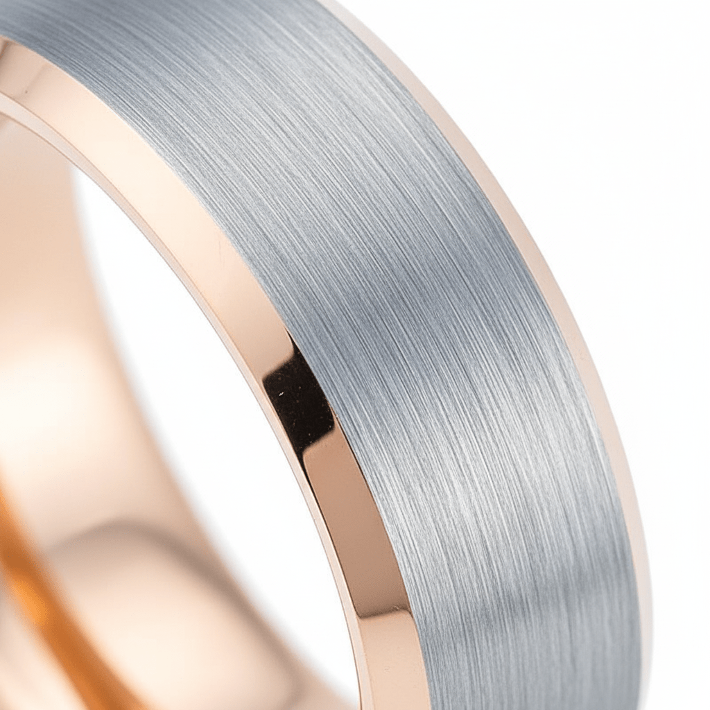 KINGRAY — close-up detail — men's tungsten carbide wedding ring | Aydins Jewelry