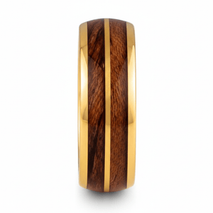 KOAFLARE — Front-facing straight-on view — men's tungsten wedding ring.
