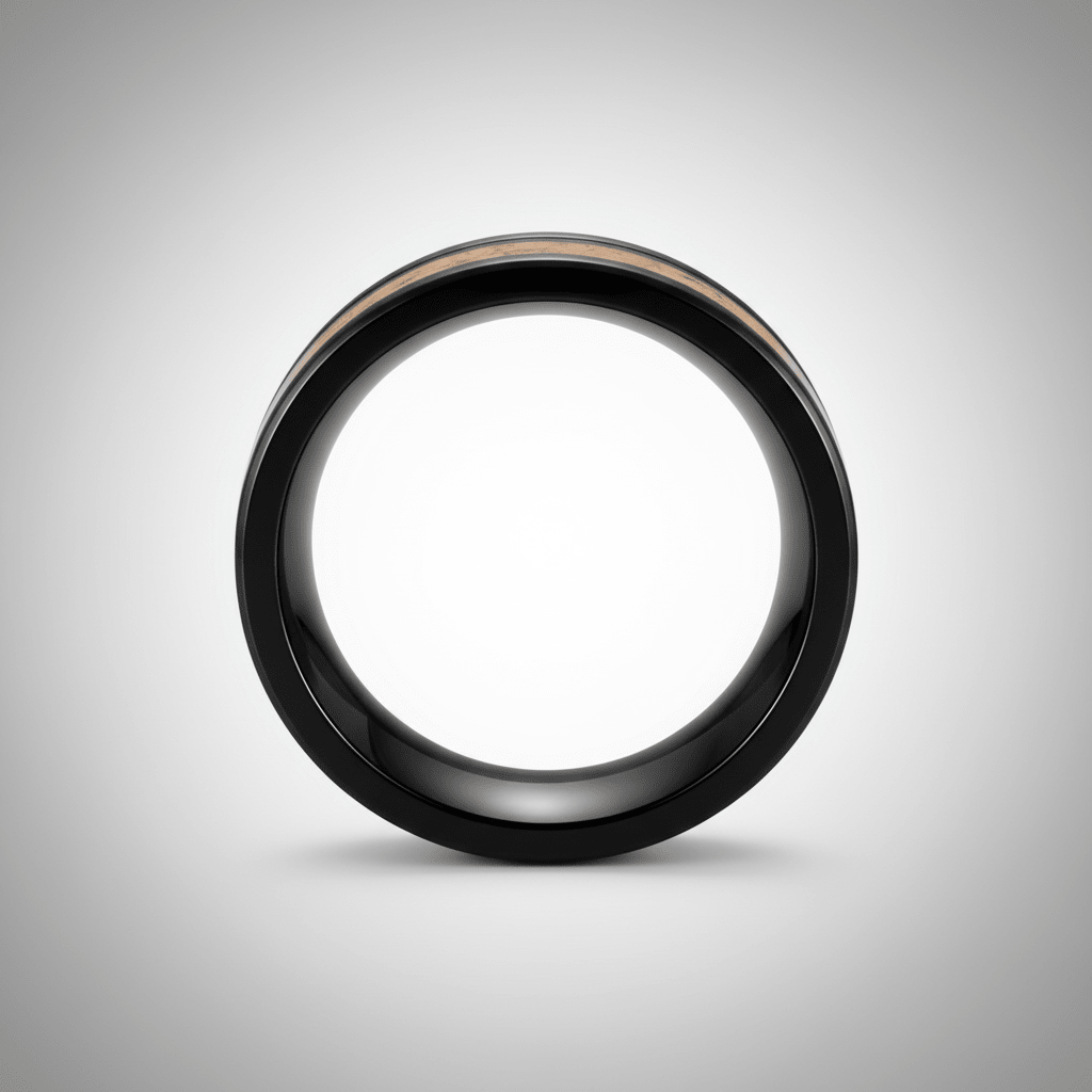 LANG — Center-through axial view — men's tungsten wedding ring.