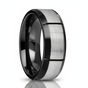 LATTICE — hero shot — men's tungsten carbide wedding ring | Aydins Jewelry