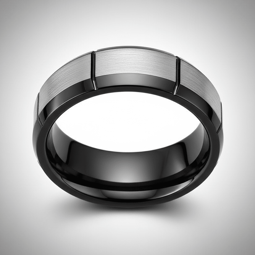 LATTICE — alternate angle — men's tungsten carbide wedding ring | Aydins Jewelry