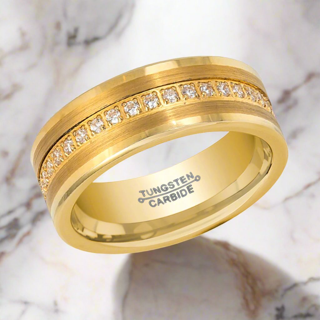 LEGEND — close-up detail — men's tungsten carbide wedding ring | Aydins Jewelry