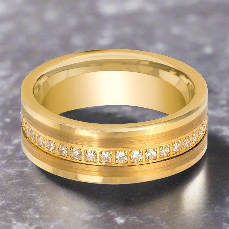 LEGEND — close-up detail — men's tungsten carbide wedding ring | Aydins Jewelry