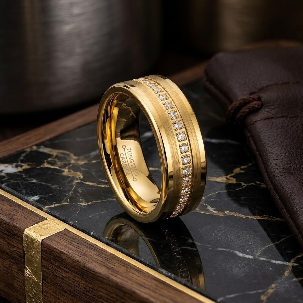 LEGEND — detail view — men's tungsten carbide wedding ring | Aydins Jewelry