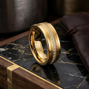 LEGEND — detail view — men's tungsten carbide wedding ring | Aydins Jewelry