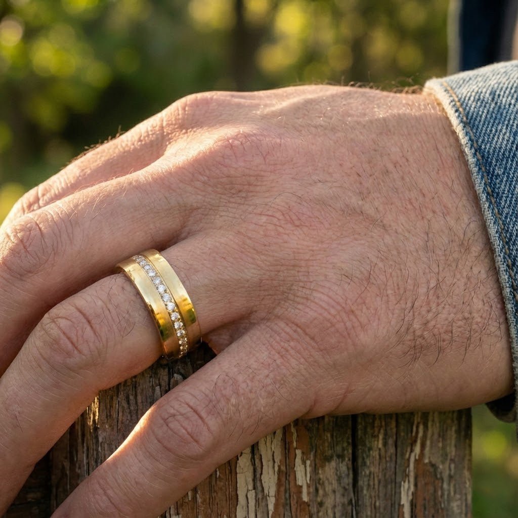 LEGEND — alternate angle — men's tungsten carbide wedding ring | Aydins Jewelry